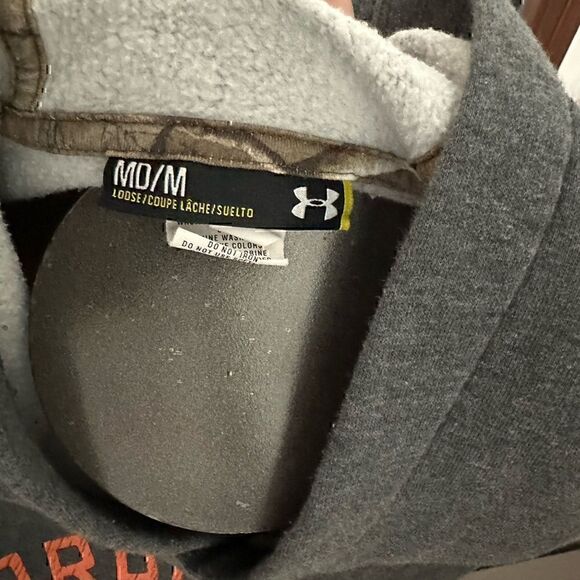 Under Armour Mens Medium Gray Hoodie - Picture 3 of 5